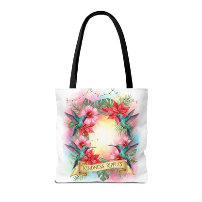 Colorful Kindness Christmas Hummingbirds Tote Bag