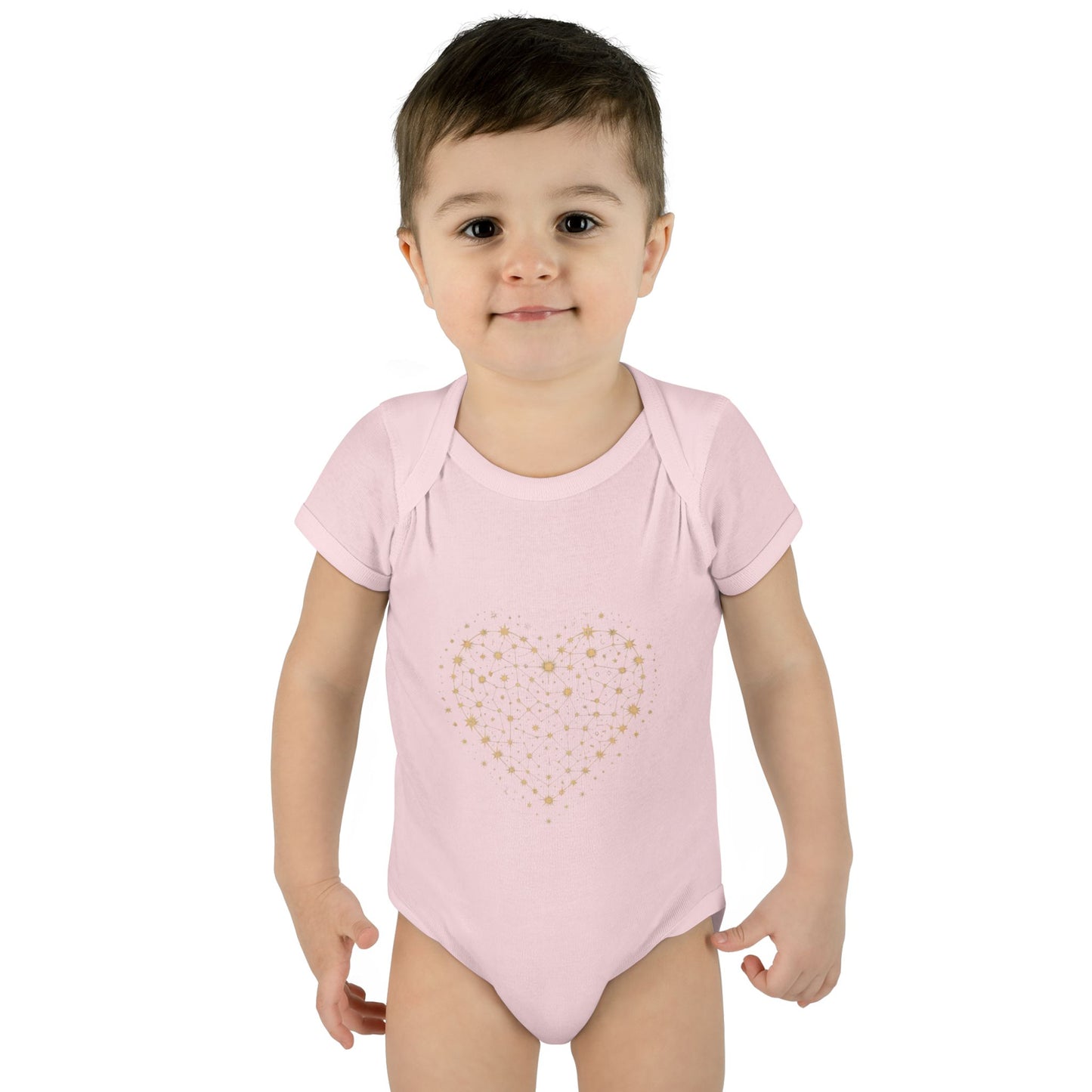 Heart Star Pattern Infant Bodysuit