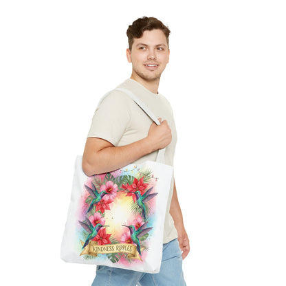 Colorful Kindness Christmas Hummingbirds Tote Bag