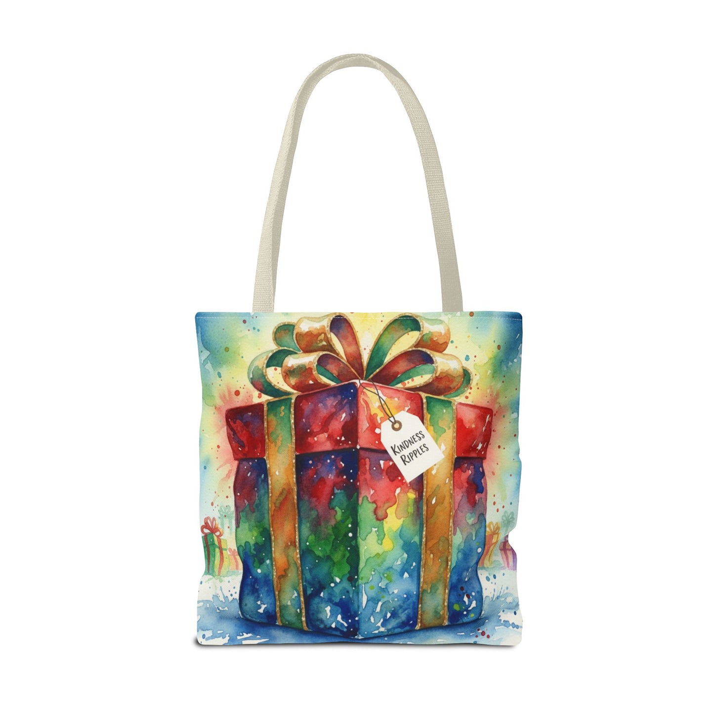 Colorful Gift Tote Bag - Perfect for Holidays & Celebrations -Simple message of Kindness - Reusable