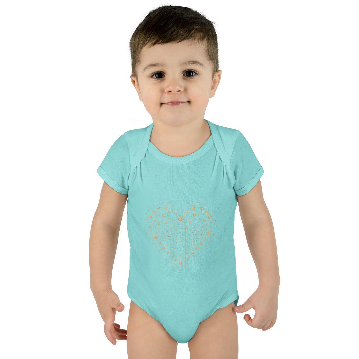 Heart Star Pattern Infant Bodysuit
