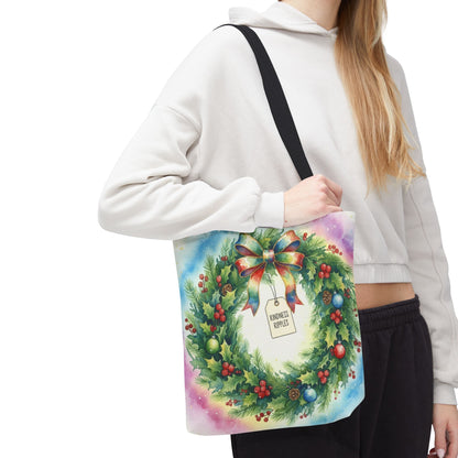 Holiday Wreath Tote Bag - Perfect for Christmas and Winter Celebrations