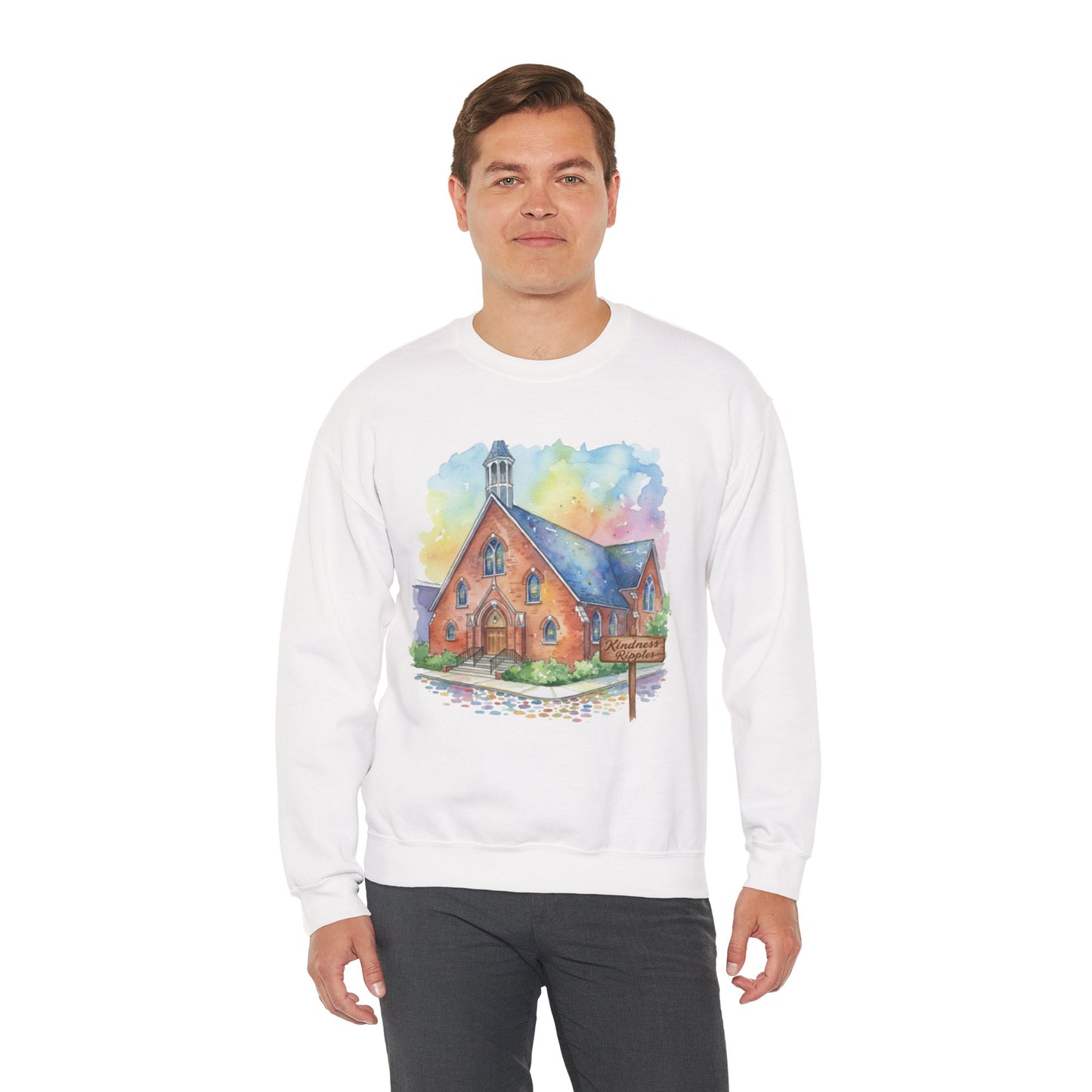 Colorful Church Watercolor Sweatshirt - Homage to the St. William Community