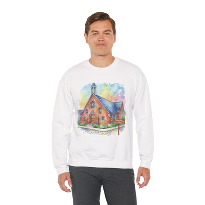 Colorful Church Watercolor Sweatshirt - Homage to the St. William Community