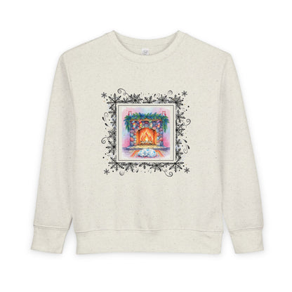 Cozy Fireplace Toddler Sweatshirt Cute Blue Spotted Puppy