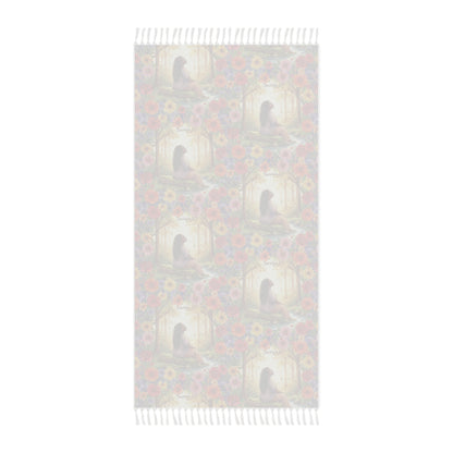 The Shantel - Boho Beach Towel - Floral and Serene Design for Relaxation