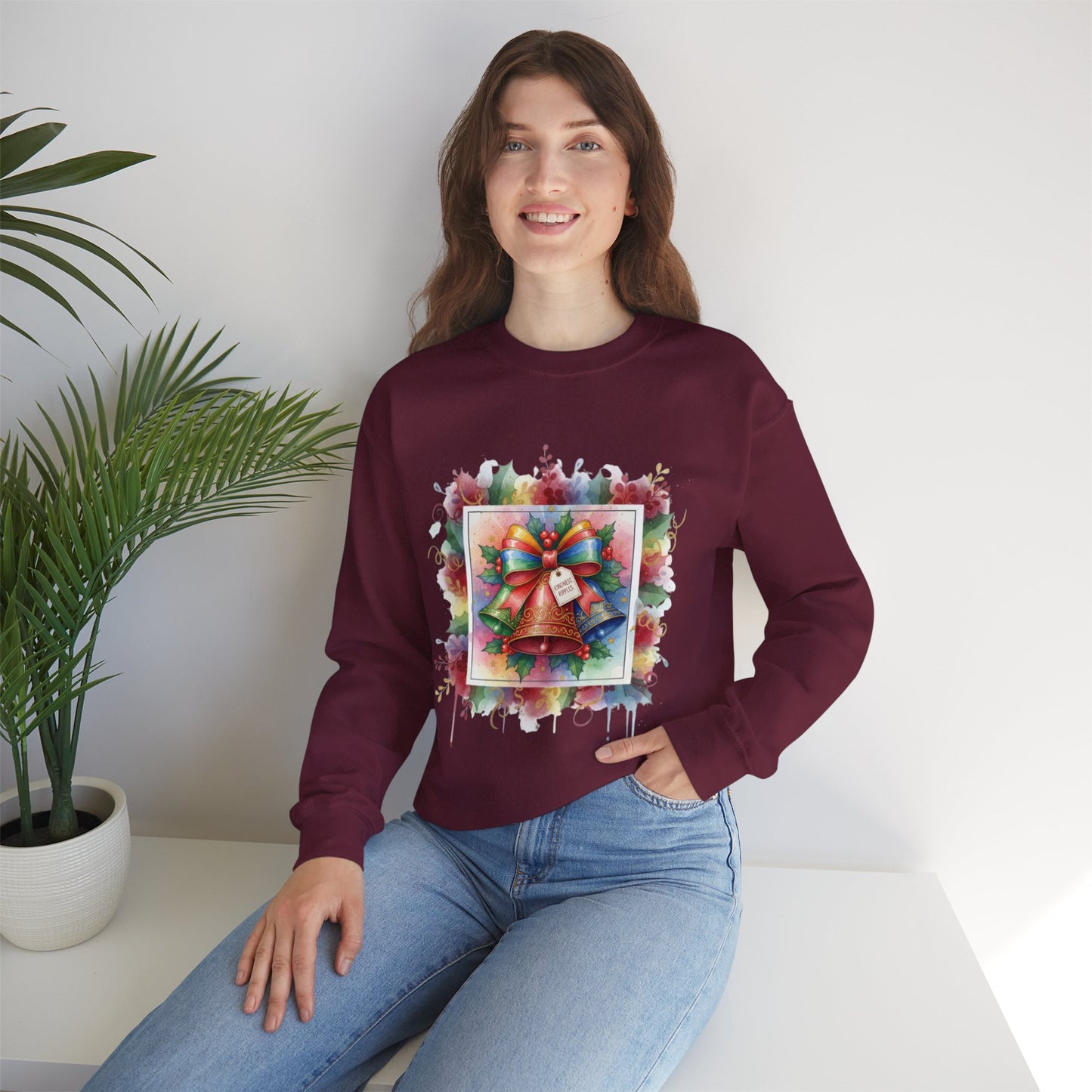 Christmas Bell Crewneck Sweatshirt | Festive Holiday Apparel