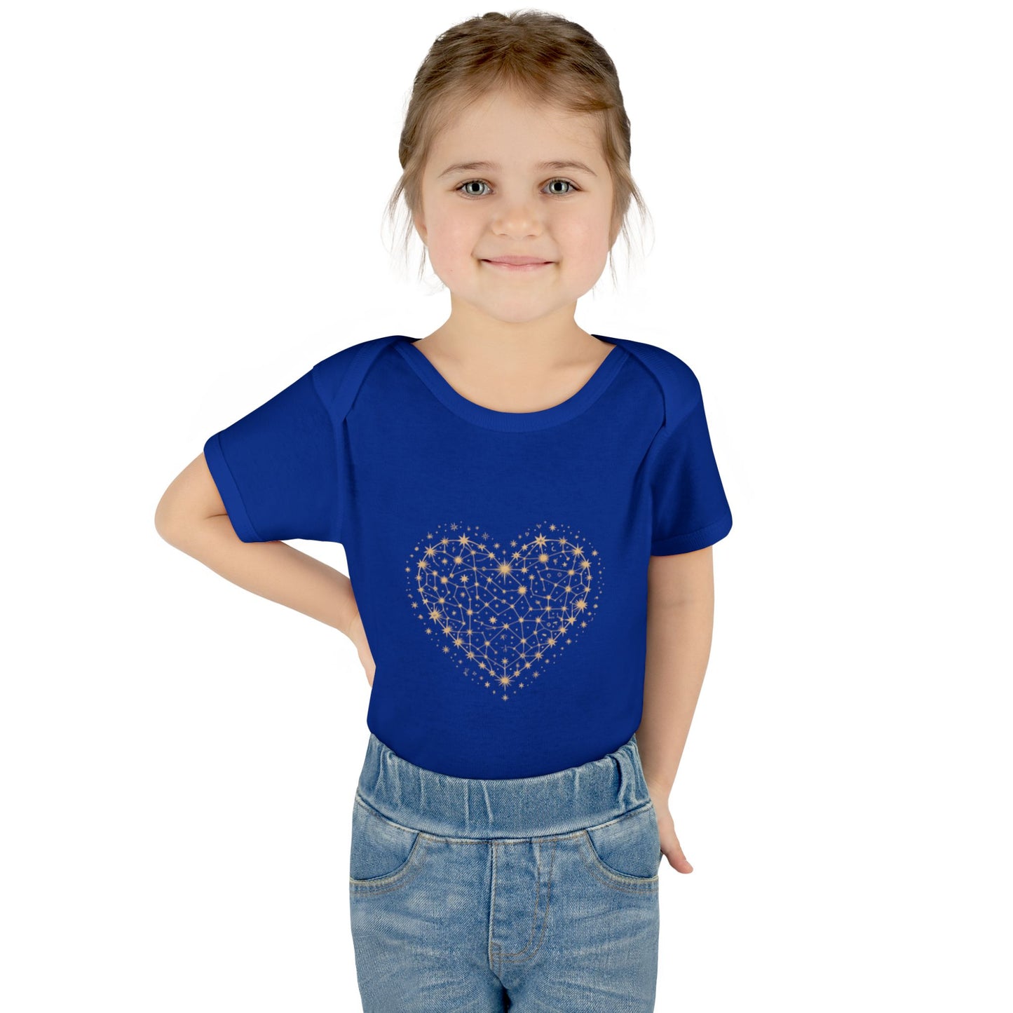 Heart Star Pattern Infant Bodysuit