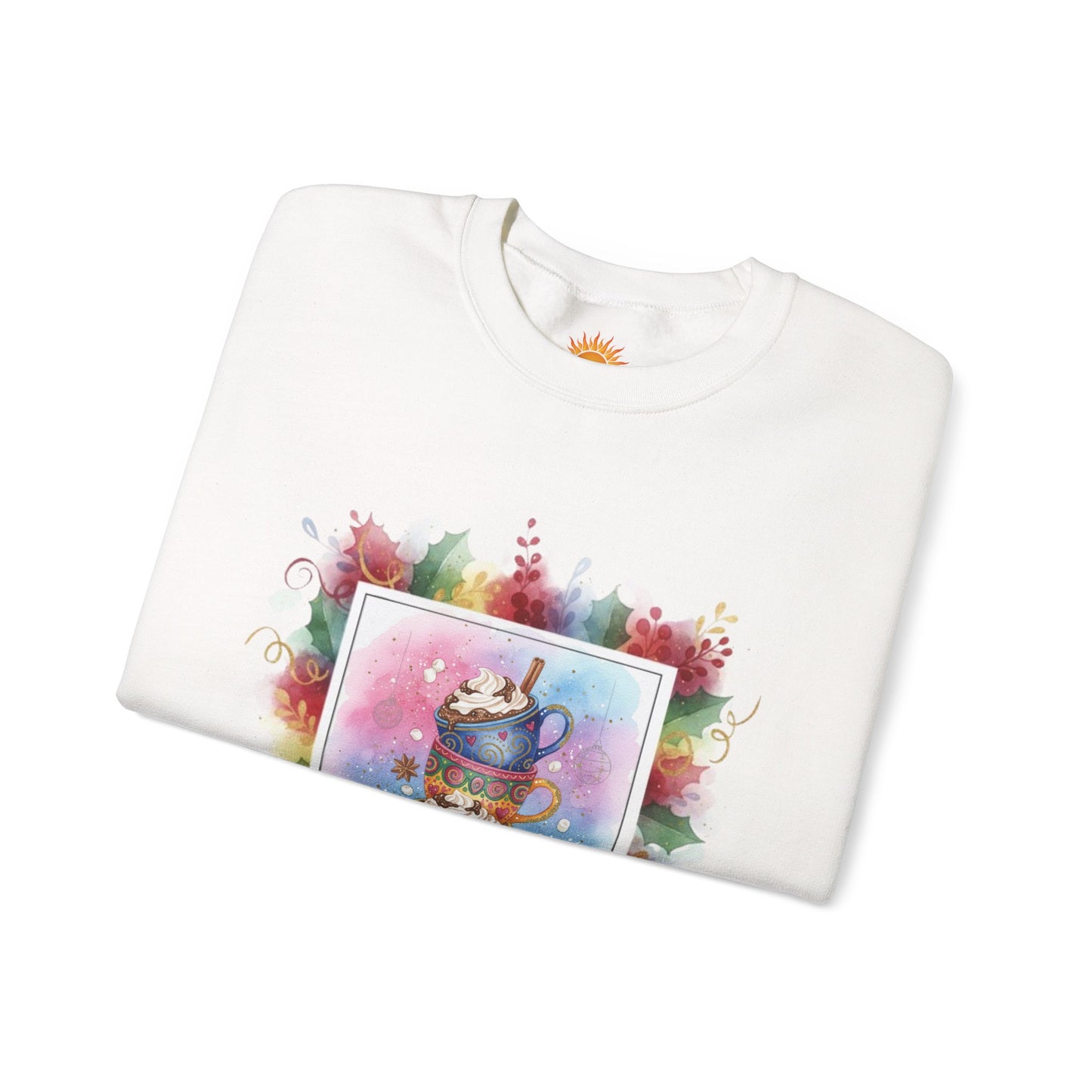 Cozy Holiday Crewneck Sweatshirt - Hot Cocoa Vibes