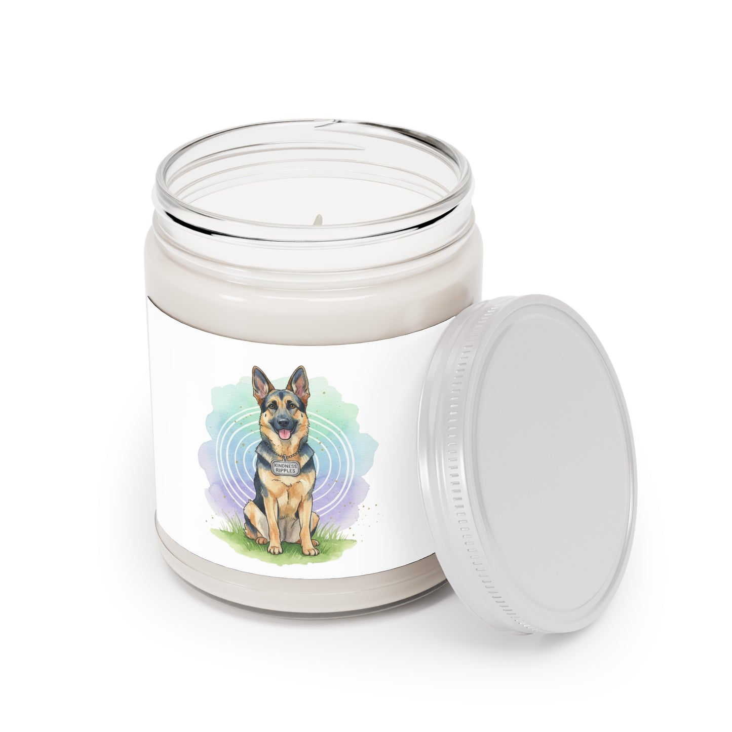 German Shepherd Scented Soy Candle – 9oz White Lid (Dog Lover Gift)