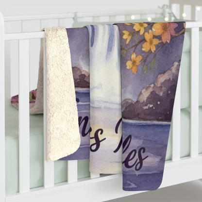 Sherpa Fleece Kindness Ripples Blanket - Cozy Floral Throw for Comfort and Inspiration, Cookeville, TN, Dogwoods, Waterfalls