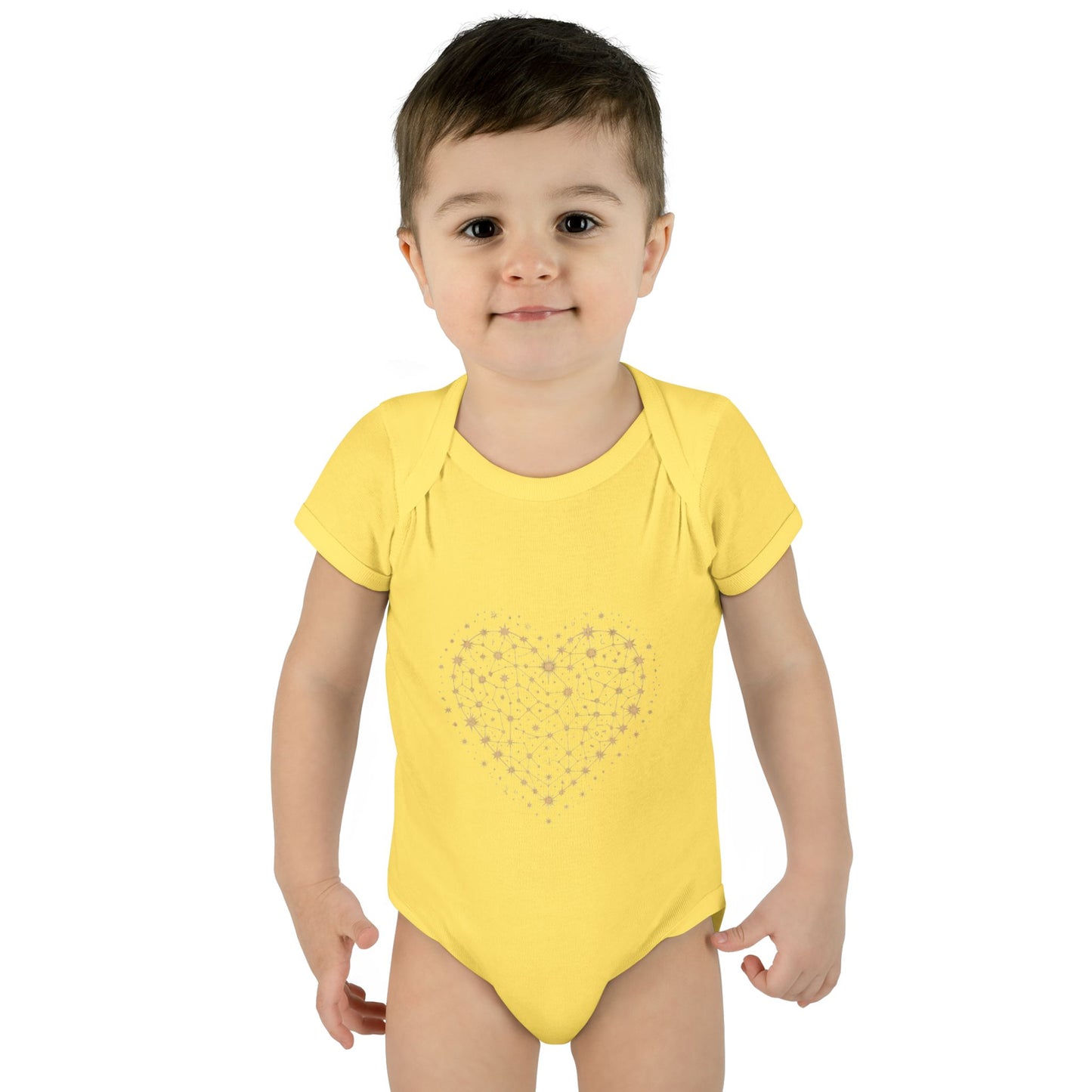 Heart Star Pattern Infant Bodysuit