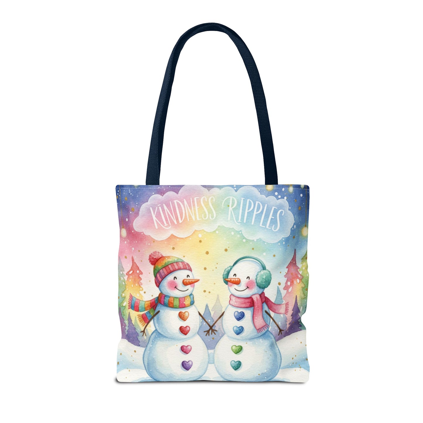 Whimsical Snowman Tote Bag - Kindness Ripples Design