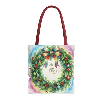 Holiday Wreath Tote Bag - Perfect for Christmas and Winter Celebrations