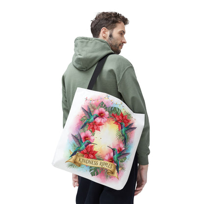 Colorful Kindness Christmas Hummingbirds Tote Bag