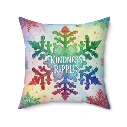 Colorful Kindness Ripples Snowflake Pillow