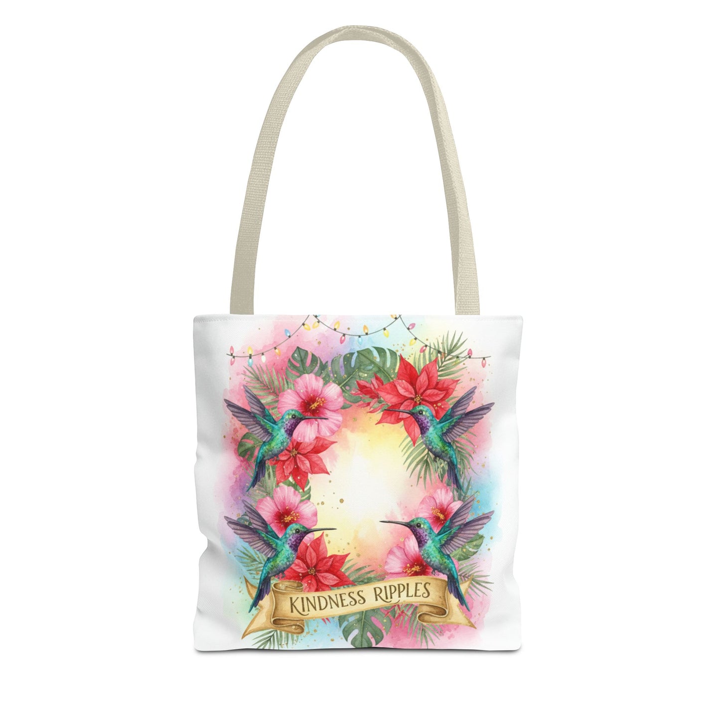 Colorful Kindness Christmas Hummingbirds Tote Bag