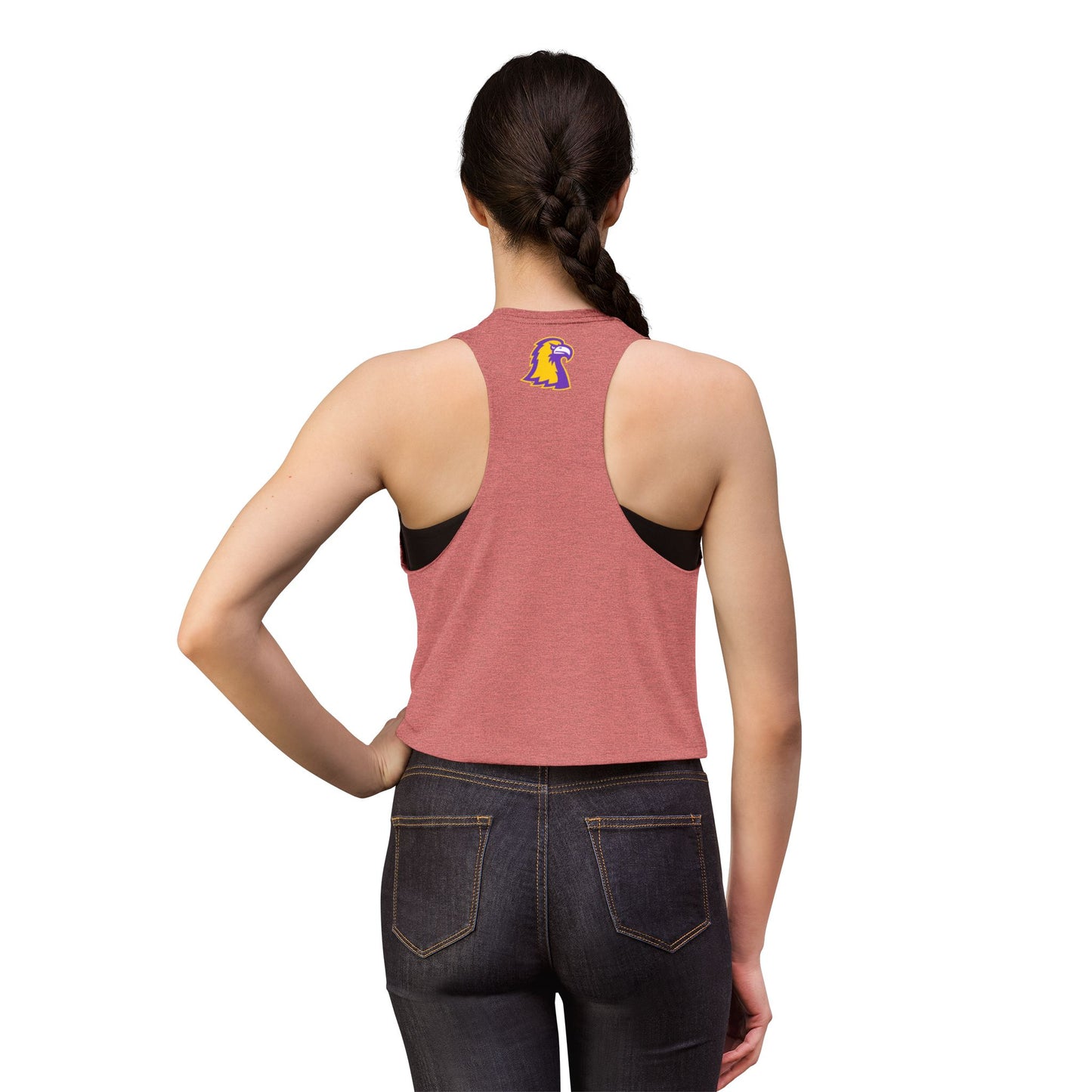 Women’s Crop Top — Gold & Purple TTU Logo Athletic Crop Top (Mascot Back)