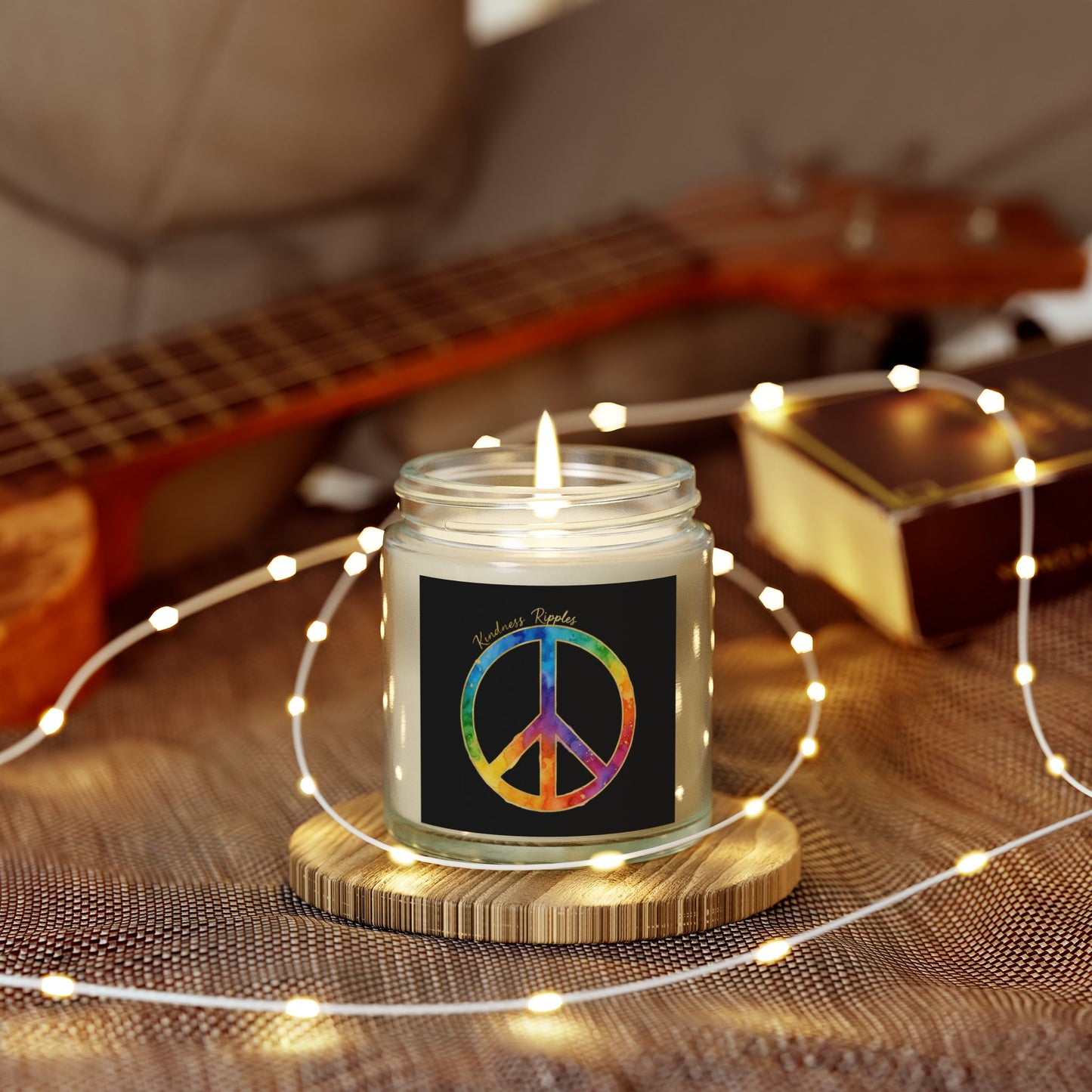 Peaceful Vibes Scented Candles - Coconut Apricot Wax (4oz)