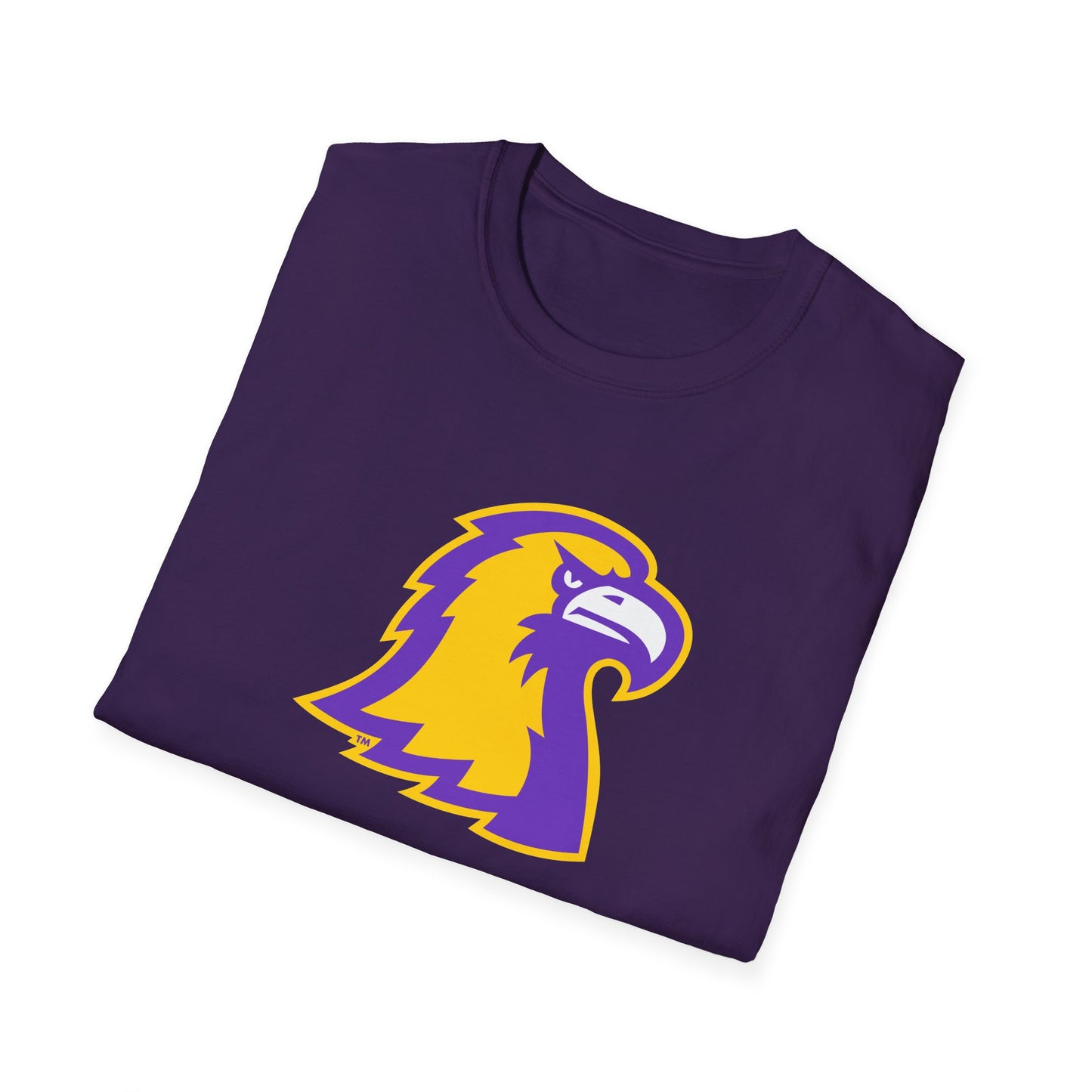 Eagle Head Graphic T-Shirt — Purple & Gold Sports Logo Tee