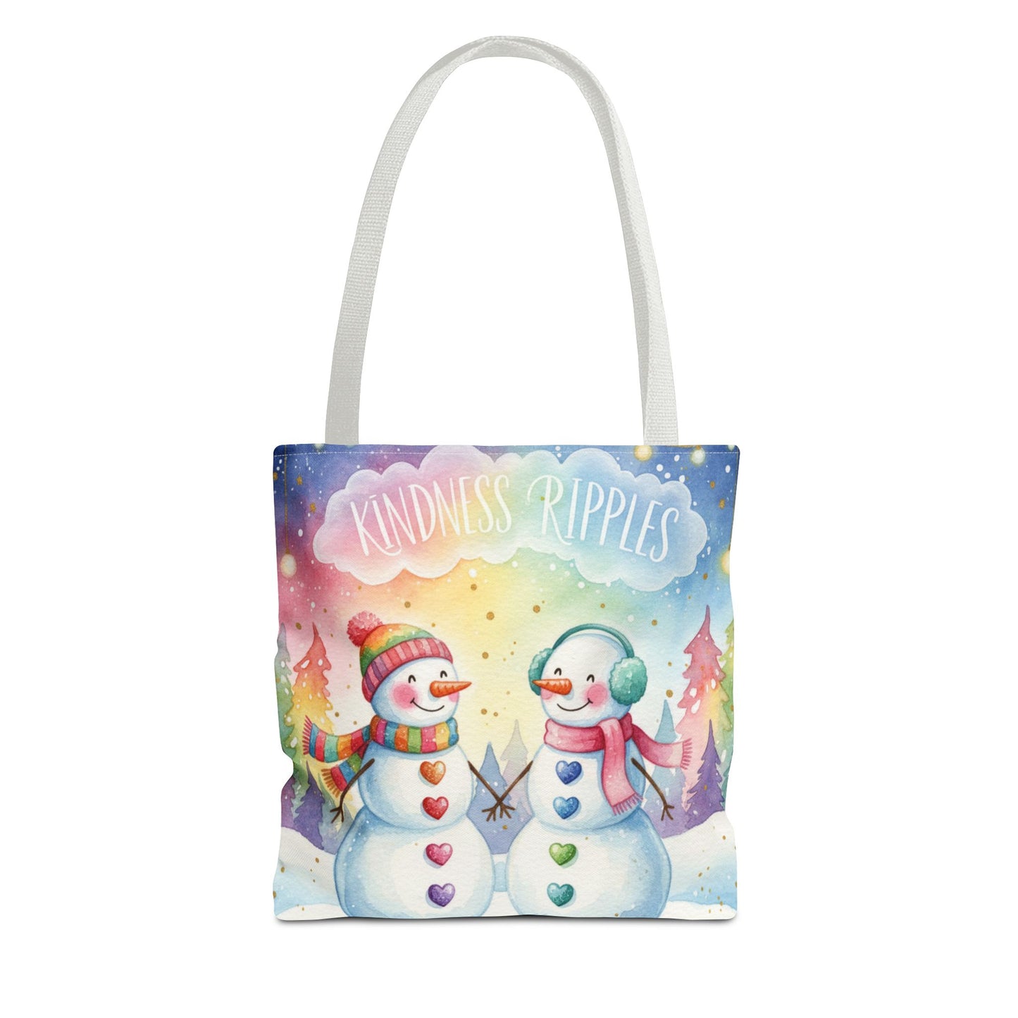 Whimsical Snowman Tote Bag - Kindness Ripples Design