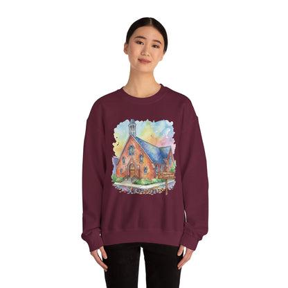 Colorful Church Watercolor Sweatshirt - Homage to the St. William Community