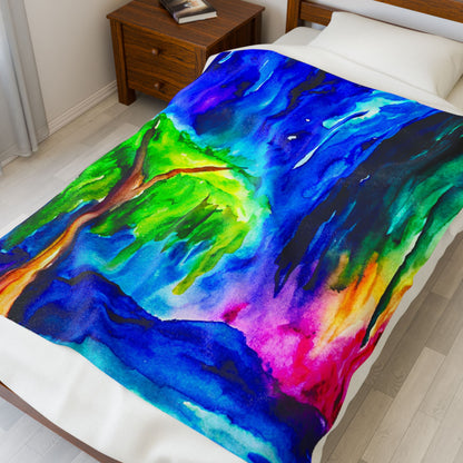 Velveteen Plush Blanket - The Comfort of Hope Willow Design for Emotional Healing and Grounding