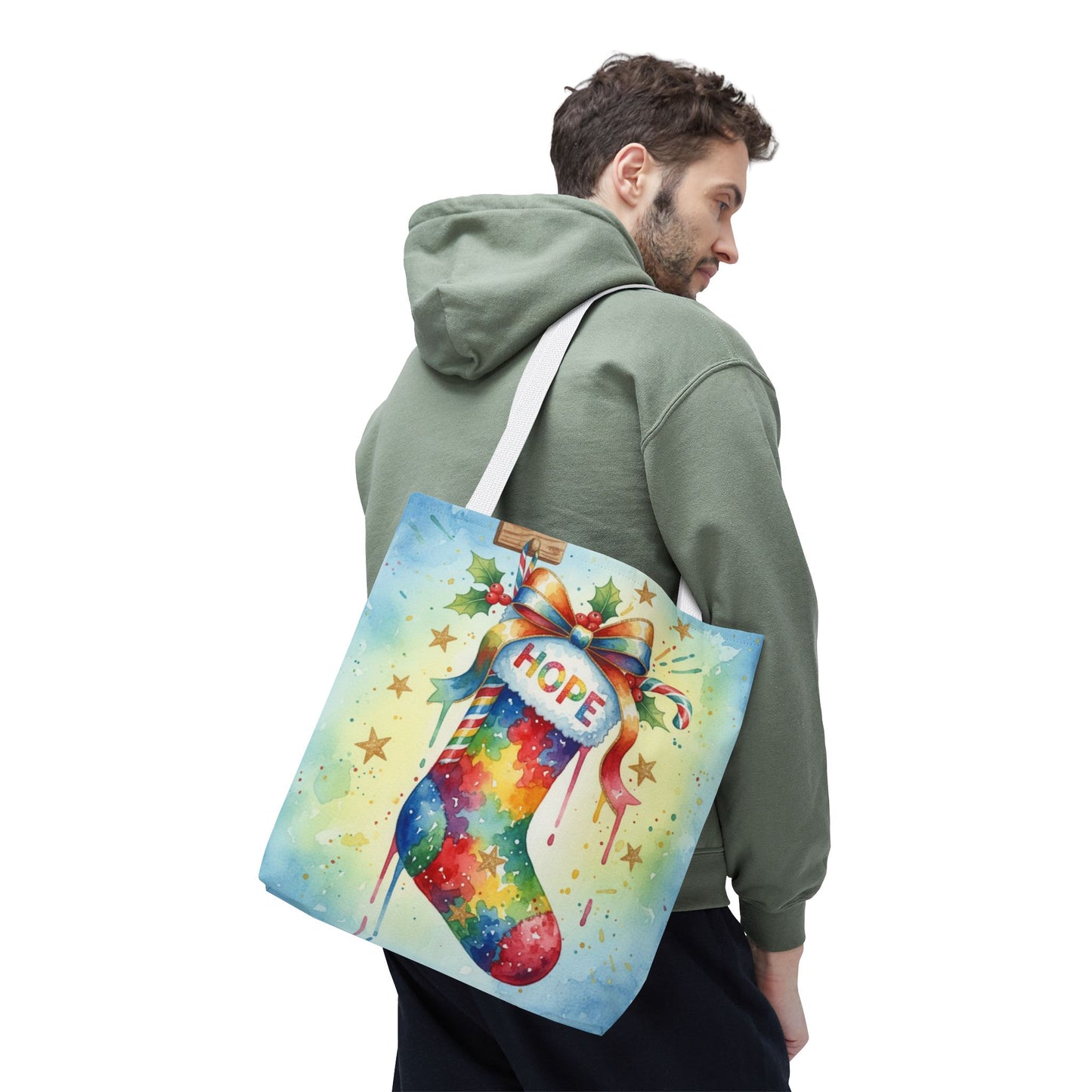 Colorful Holiday Hope Tote Bag