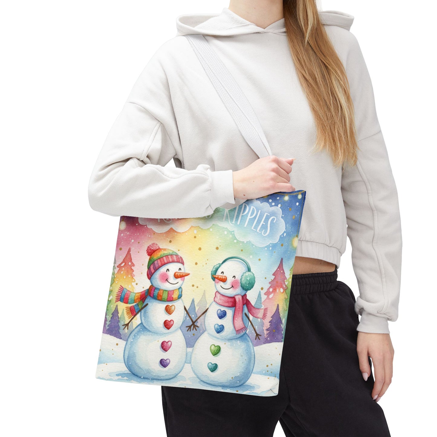 Whimsical Snowman Tote Bag - Kindness Ripples Design