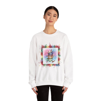 Cozy Holiday Crewneck Sweatshirt - Hot Cocoa Vibes