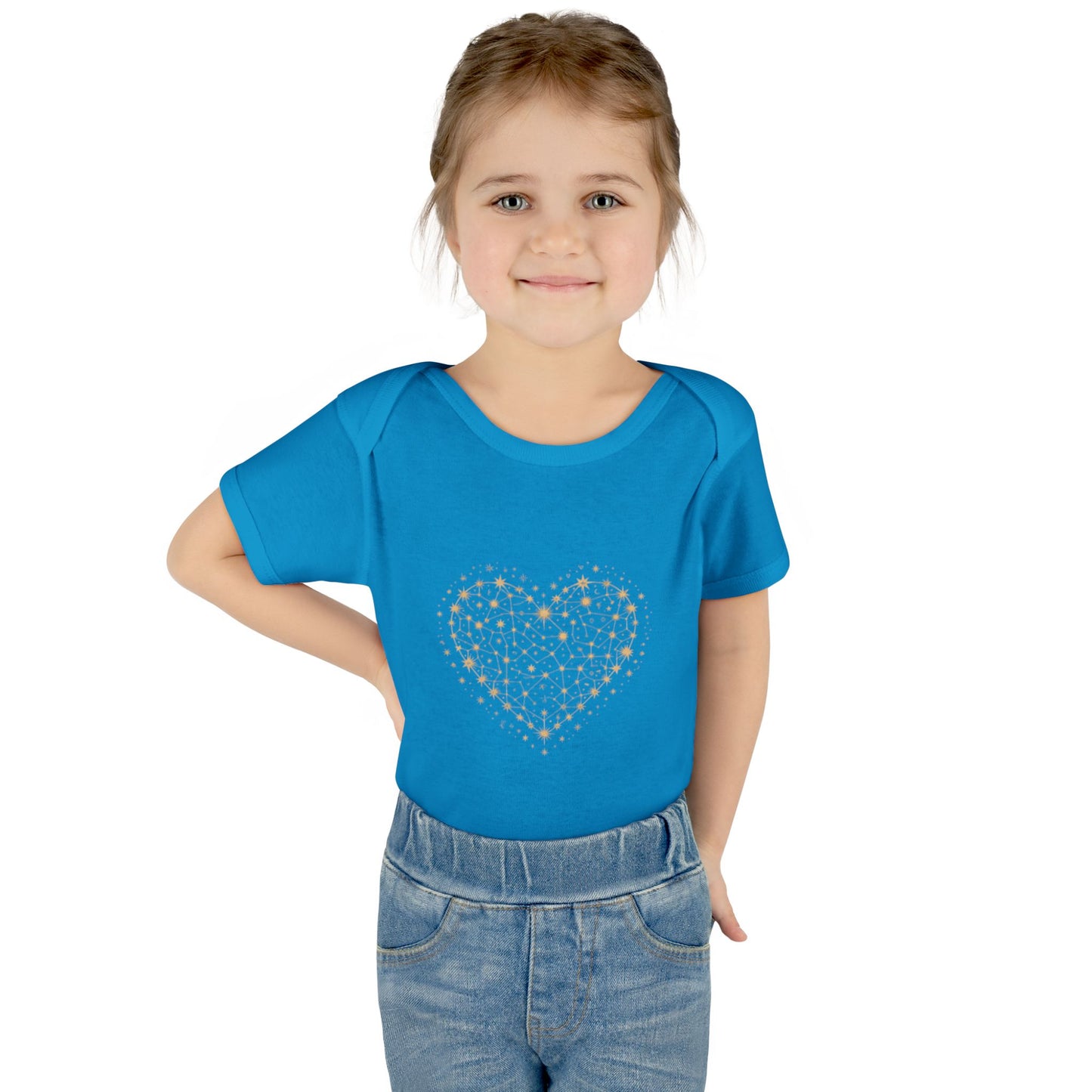 Heart Star Pattern Infant Bodysuit