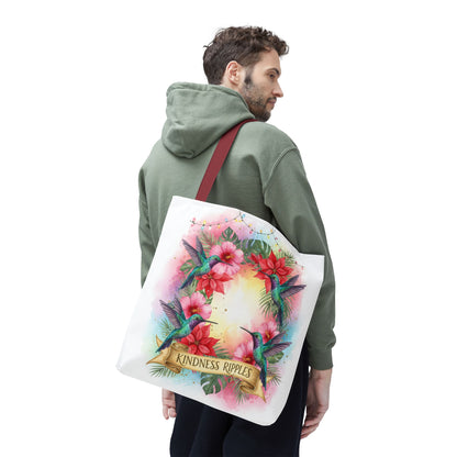 Colorful Kindness Christmas Hummingbirds Tote Bag