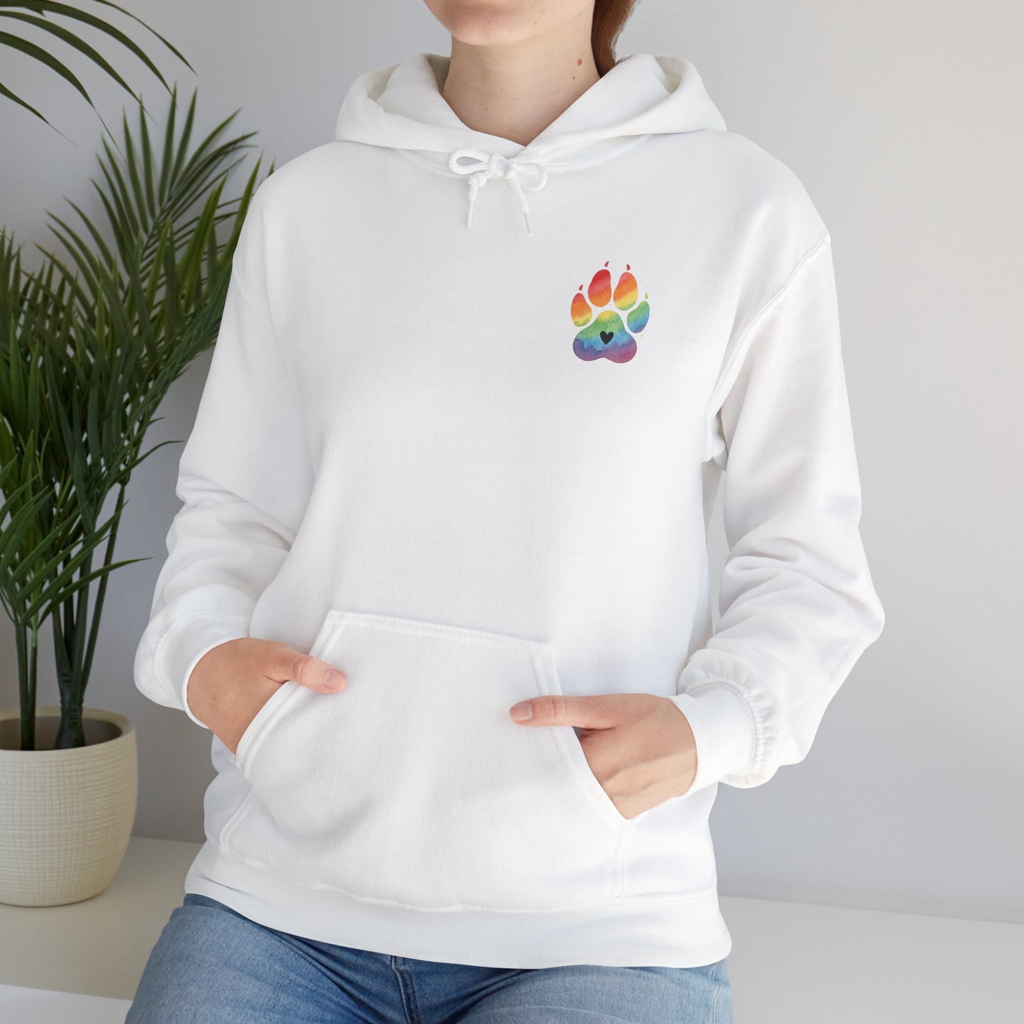 German Shepherd Rainbow Paw Hoodie --Pet Lover Sweatshirt  --Front and Back--Kindness Ripples