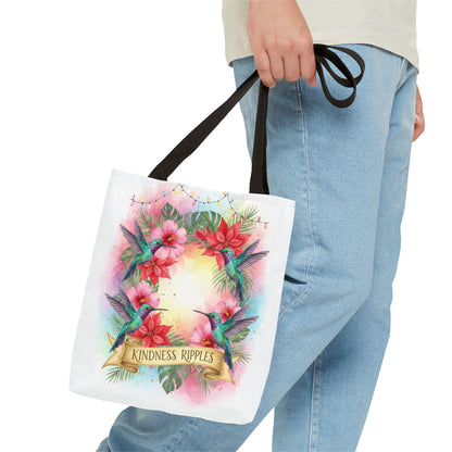 Colorful Kindness Christmas Hummingbirds Tote Bag