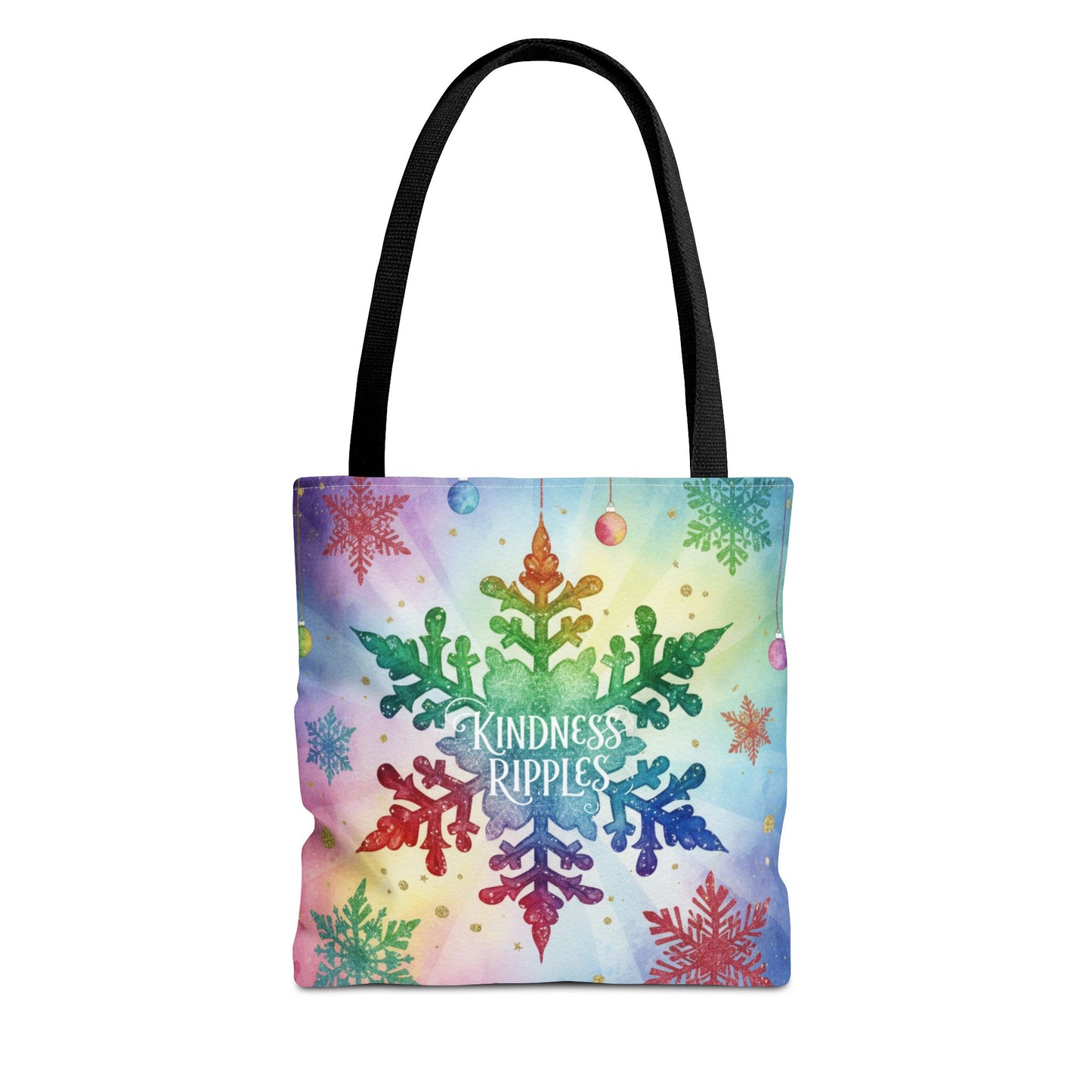 Kindness Ripples Winter Snowflake Tote Bag Colorful Kindness