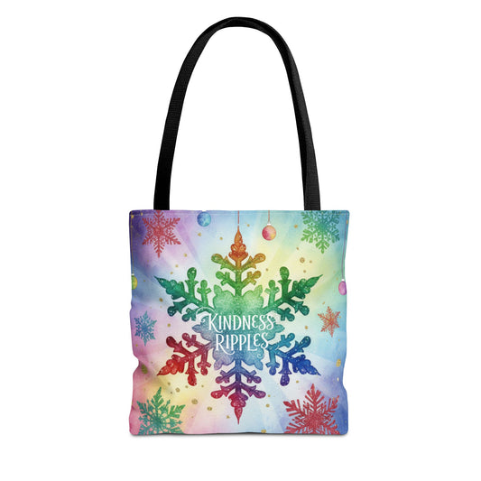 Kindness Ripples Winter Snowflake Tote Bag Colorful Kindness