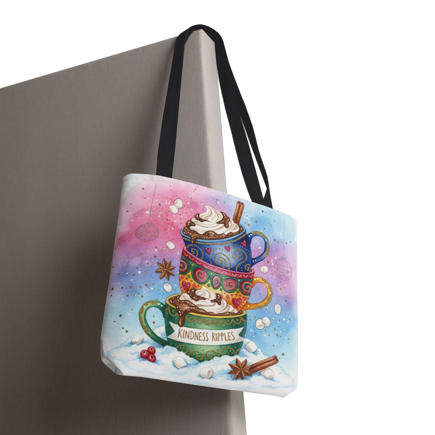 Colorful Hot Cocoa Tote Bag – Festive Winter Vibes