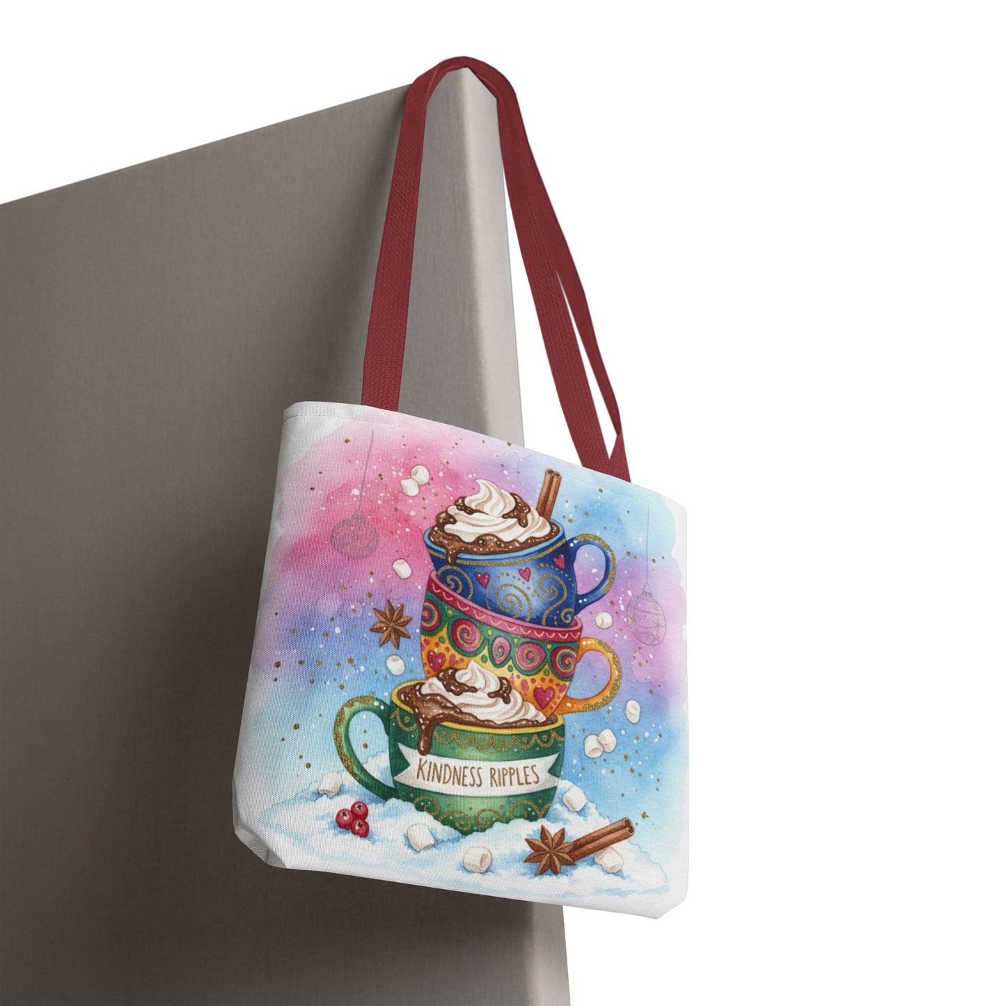 Colorful Hot Cocoa Tote Bag – Festive Winter Vibes