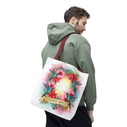 Colorful Kindness Christmas Hummingbirds Tote Bag