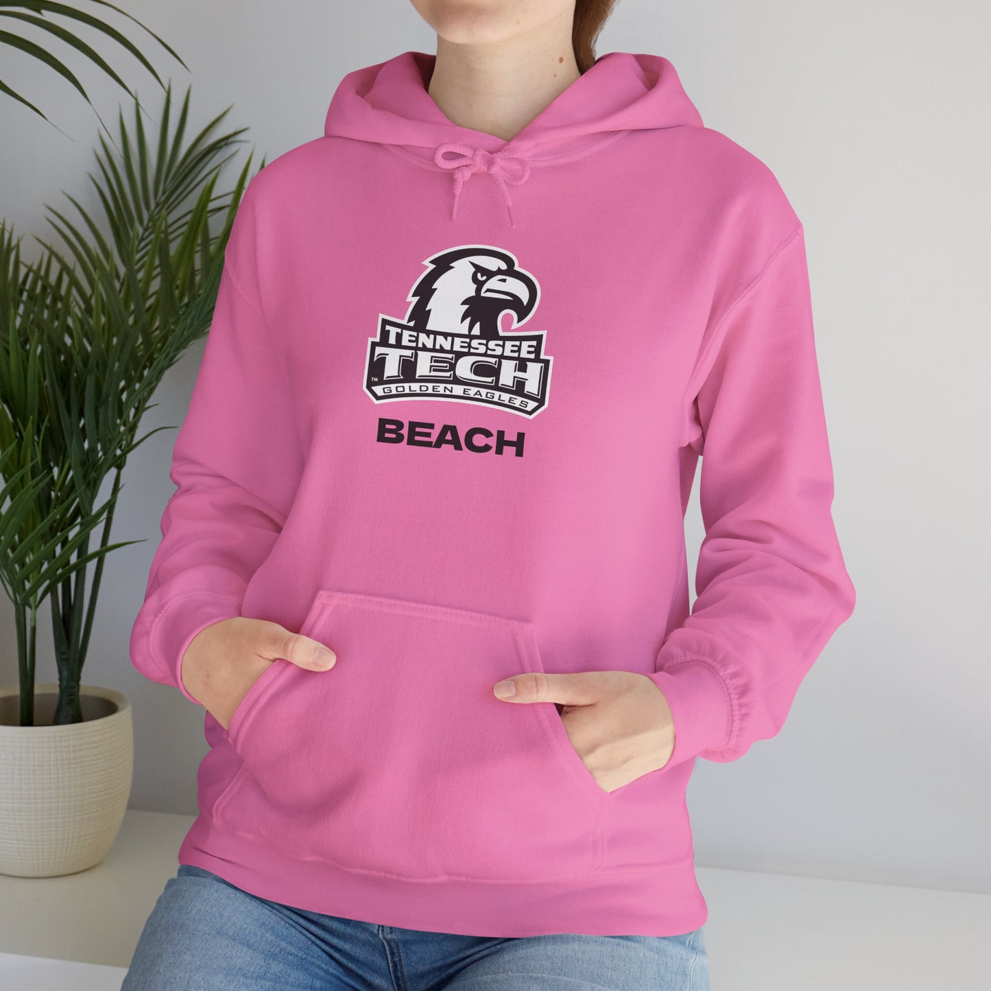 TN Tech Beach Eagle Hoodie — Retro Athletic Logo Pullover