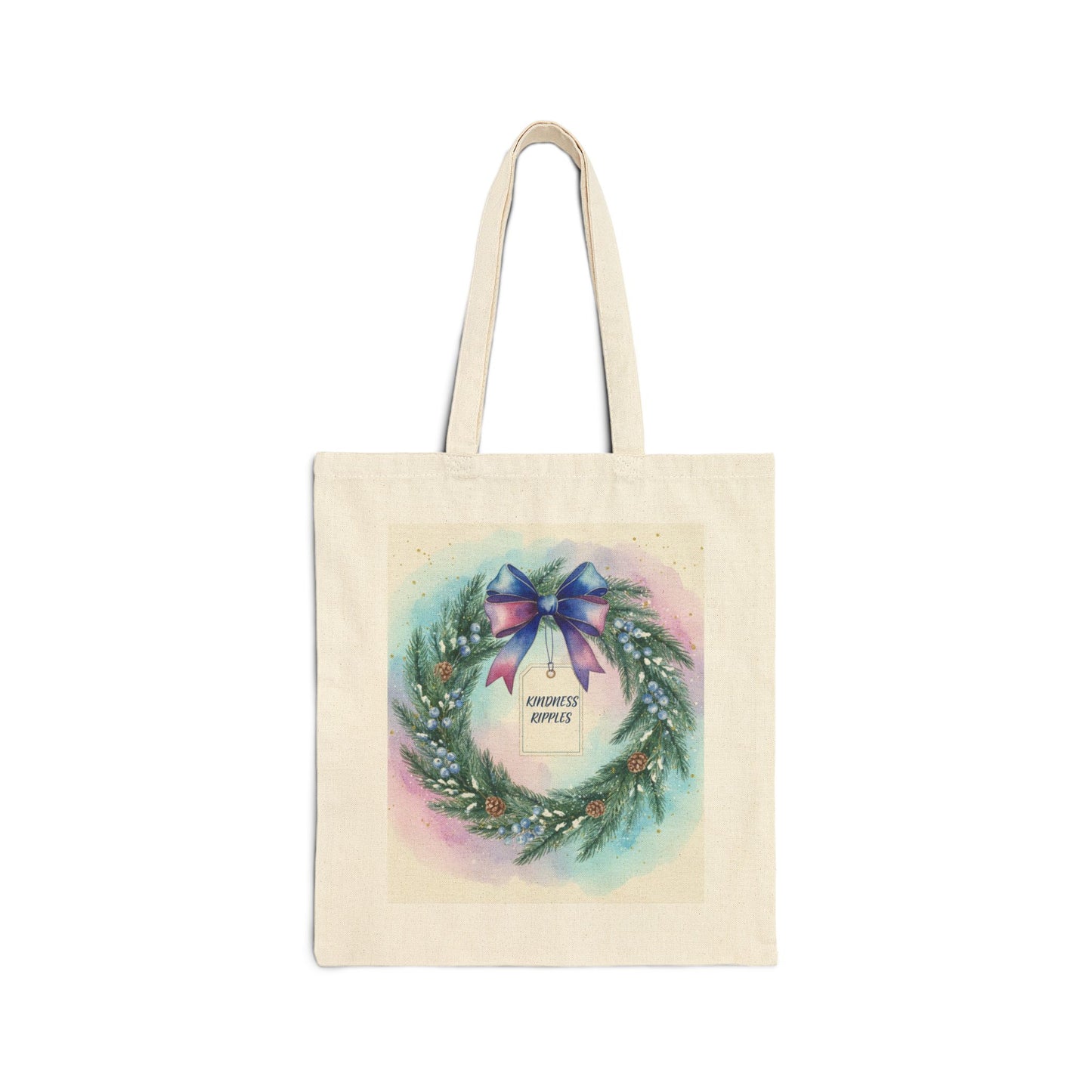 Christmas Wreath Cotton Canvas Tote Bag