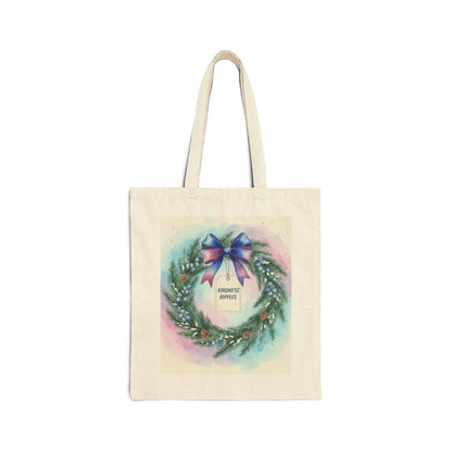 Christmas Wreath Cotton Canvas Tote Bag