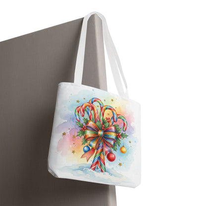 Festive Candy Cane Tote Bag
