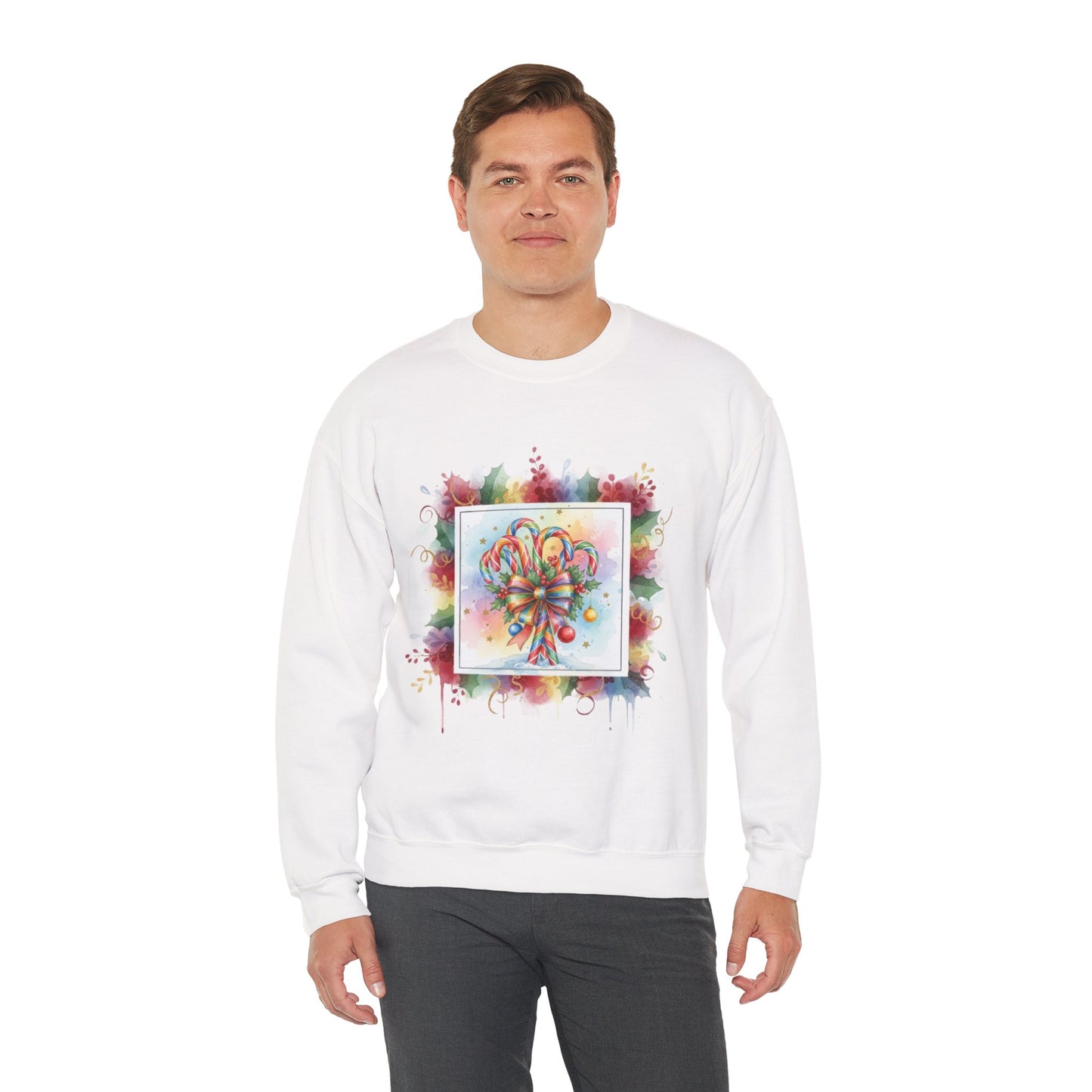 Christmas Candy Cane Crewneck Sweatshirt