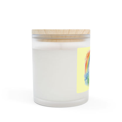 German Shepherd Rainbow Candle — 11oz Frosted Glass Memorial/Support Candle