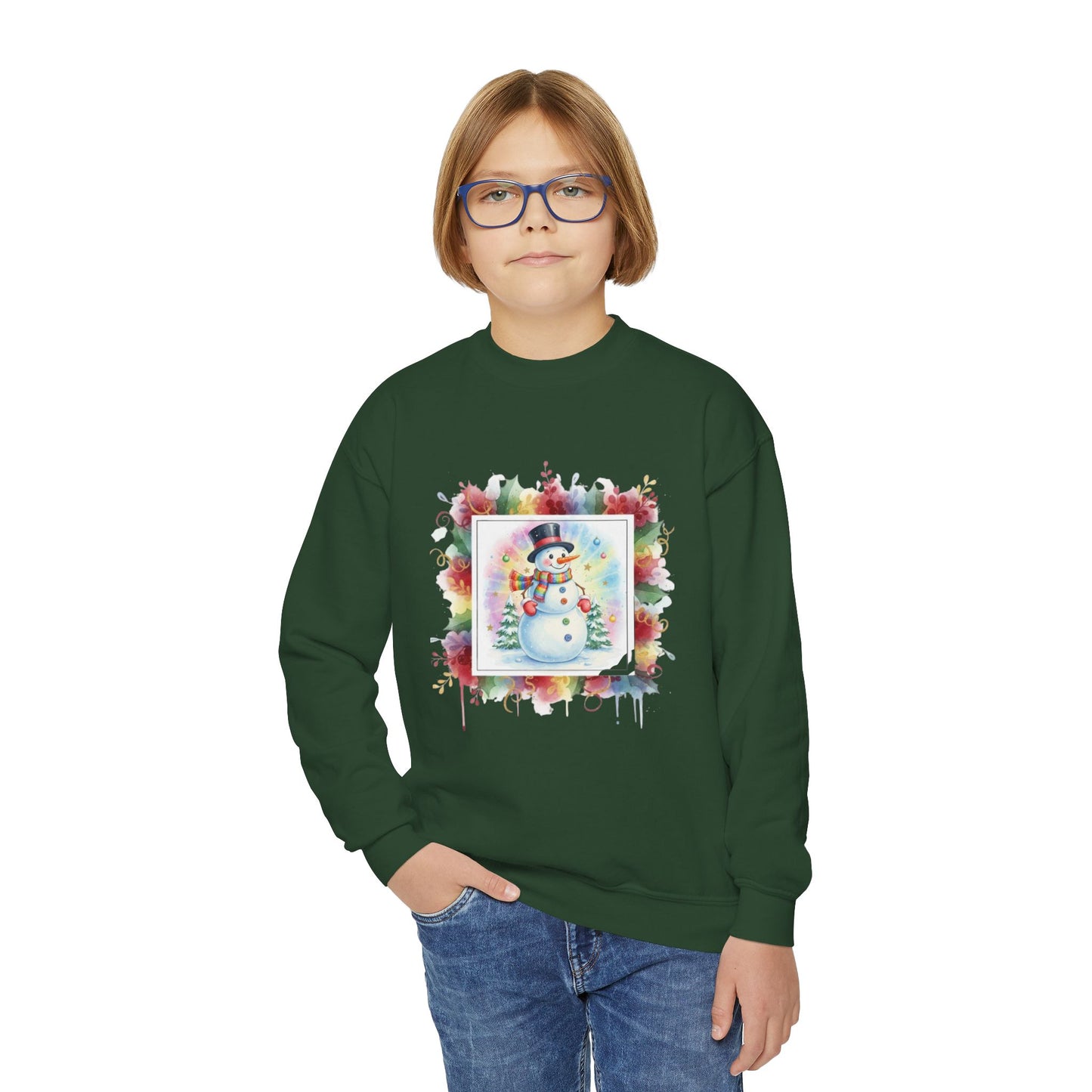 Snowman Youth Crewneck Sweatshirt - Cozy Holiday Apparel