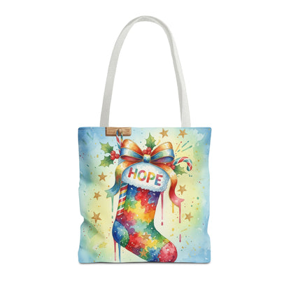 Colorful Holiday Hope Tote Bag