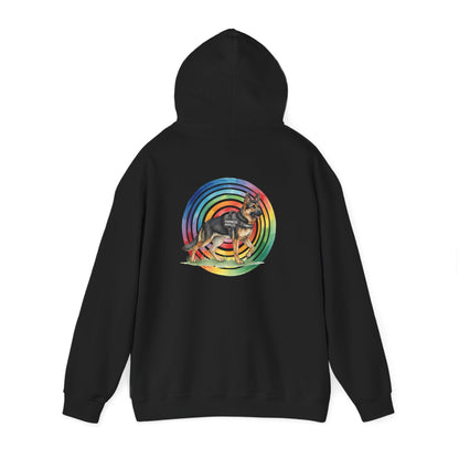 German Shepherd Rainbow Paw Hoodie --Pet Lover Sweatshirt  --Front and Back--Kindness Ripples