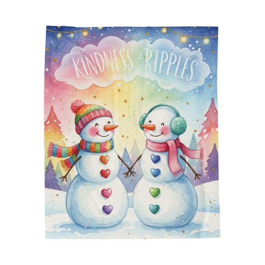 Kindness Ripples Velveteen Plush Blanket