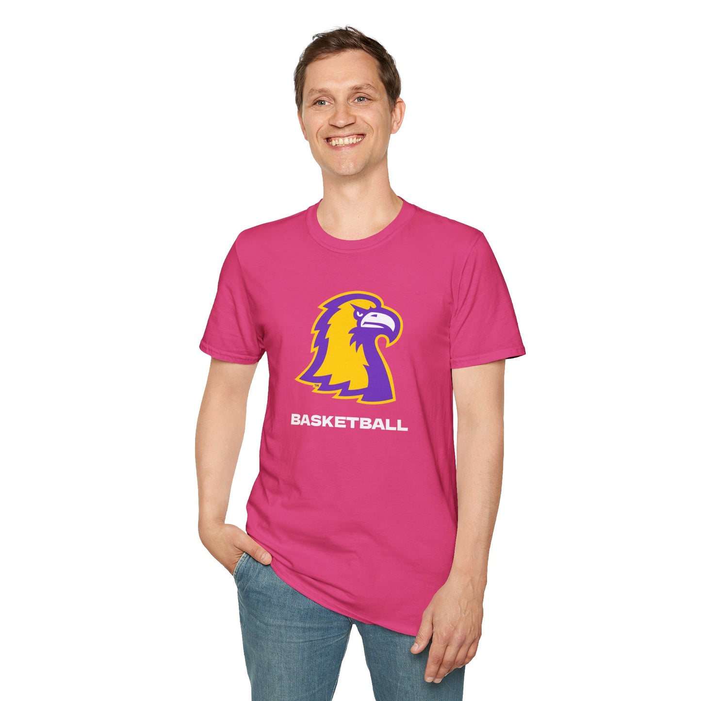 Golden Eagle Basketball T-Shirt — Purple & Gold Team Logo Tee